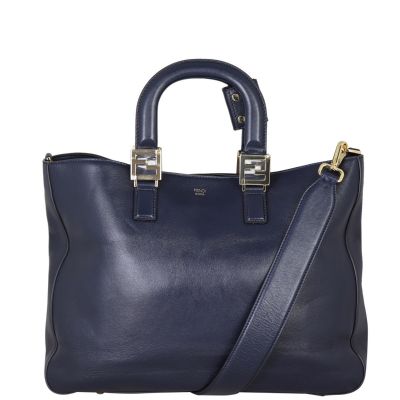 Fendi FF Leather Tote Front With Strap