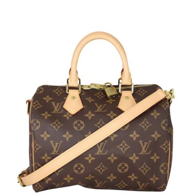 Louis Vuitton Speedy 25 Bandouliere Monogram Front With Strap