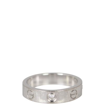Cartier Love Wedding Band 18k White Gold 1 Diamond