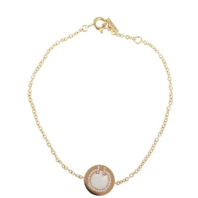 Tiffany & Co T Circle Diamond and Mother of Pearl 18k Rose Gold Bracelet