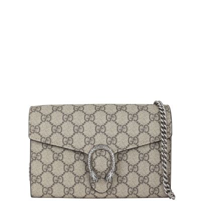 Gucci Dionysus GG Supreme Chain Wallet Front with Strap