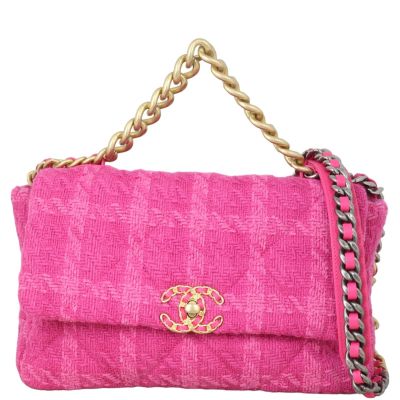 Chanel 19 Tweed Flap Bag Large