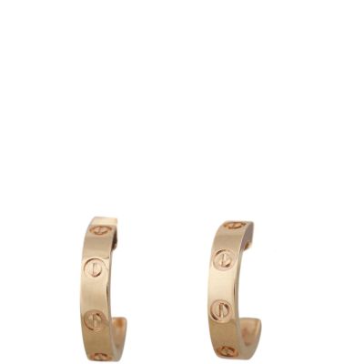 Cartier Love Hoop Earrings 18k Rose Gold