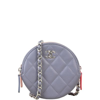 Chanel CC Round Triple Zip Pouch on Chain