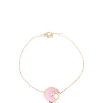 Cartier Amulette de Cartier Pink Opal Diamond 18k Rose Gold Bracelet