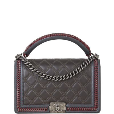 Chanel Boy Old Medium Paris-Rome Chain Top Handle