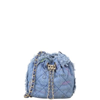 Chanel Bucket Fringe Denim Mood Small