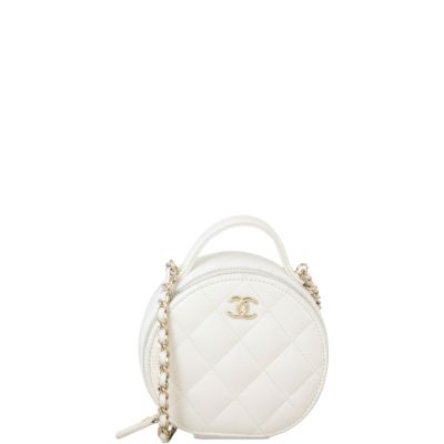 Chanel Handle With Care Round Vanity Case with Chain