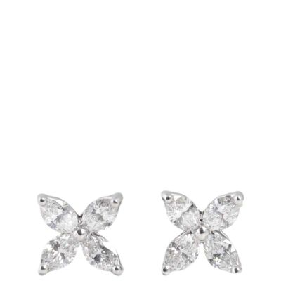 Tiffany & Co Victoria Platinum Diamond Earrings Small
