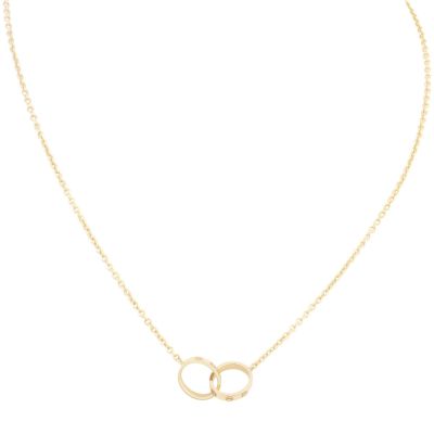 Cartier Interlocking Love Necklace 18k Yellow Gold