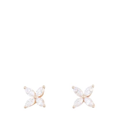 Tiffany & Co Victoria Diamond 18k Rose Gold Earrings Medium