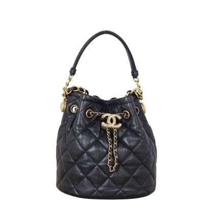 Chanel Quilted CC Drawstring Bucket Bag
