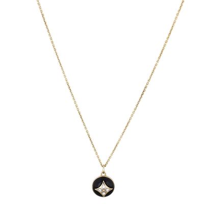 Louis Vuitton Color Blossom Onyx Diamond 18k Yellow Gold Pendant Necklace