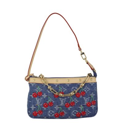 Louis Vuitton x Takashi Murakami Pochette Accessoires Denim Monogram Cerises