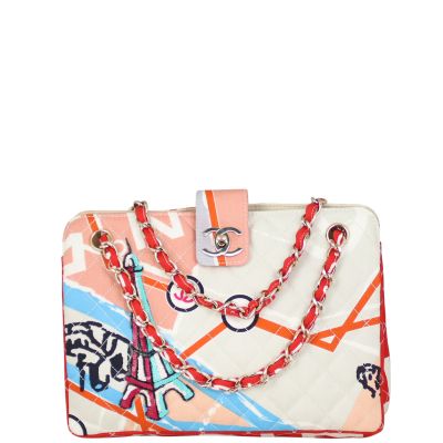 Chanel Quilted Canvas Eiffel Tower Tote Front