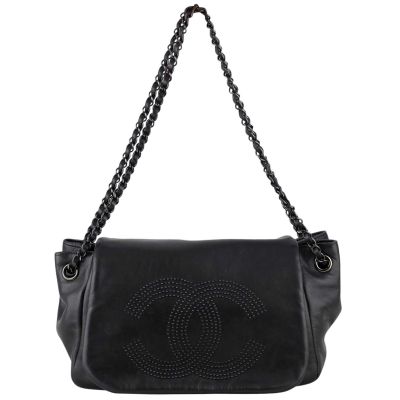 Chanel Studded Accordion Flap Bag Hanging