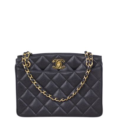 Chanel Vintage CC Lock Pocket Chain Tote Front