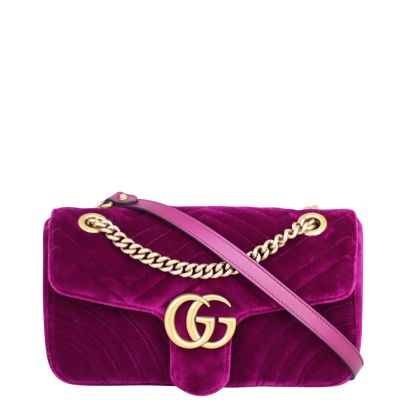 Gucci GG Marmont Velvet Small Shoulder Bag Front