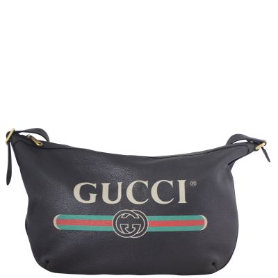 Gucci Print Half-Moon Hobo Bag Front