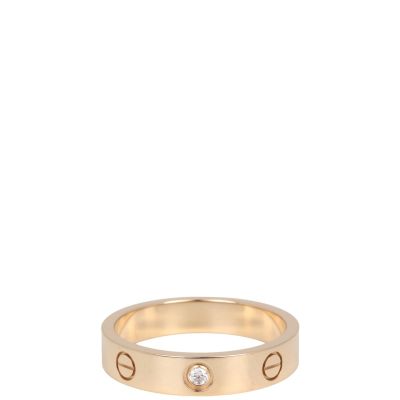 Cartier Love Wedding Band 18k Rose Gold 1 Diamond
