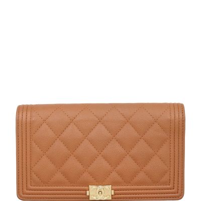 Chanel Boy Long Flap Wallet | Brown