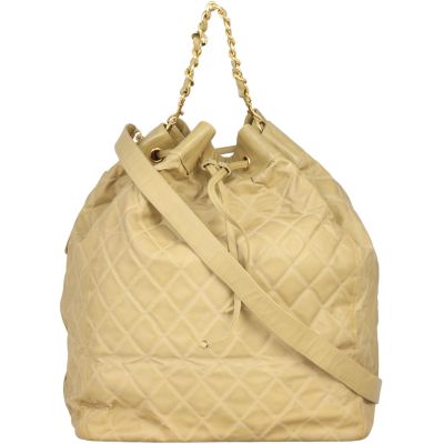 Chanel Quilted CC Drawstring Bucket Bag