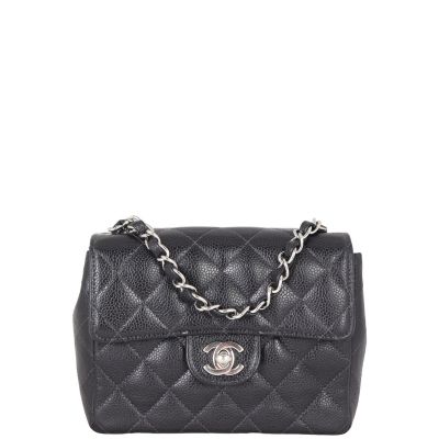 Chanel Classic Flap Mini Square | Black Quilted Caviar 