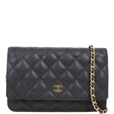 Chanel Classic Wallet on Chain | Black Gold Hardware 