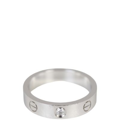 Cartier Love Wedding Band 18k White Gold 1 Diamond