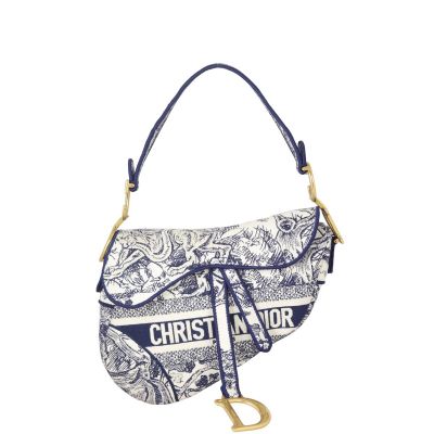 Dior Saddle Bag Toile de Jouy Embroidered