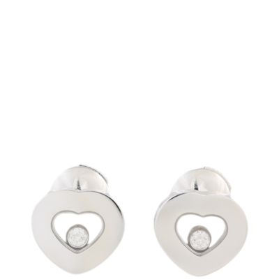 Chopard Happy Diamonds Heart 18k White Gold Stud Earrings