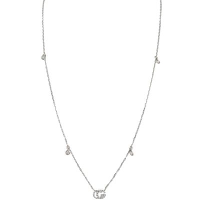 Gucci GG Running 18K White Gold Diamond Necklace