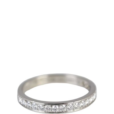 Cartier 1895 Platinum Wedding Band Half Circle Diamond 