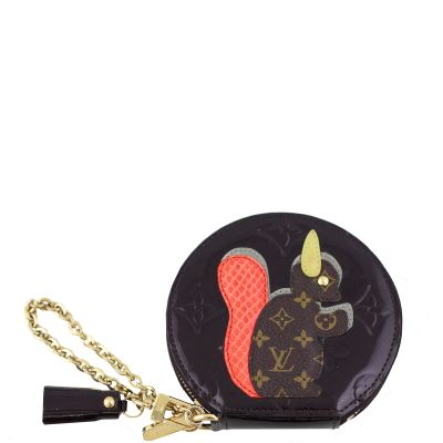 Louis Vuitton Animania Ecureuil Round Coin Purse Monogram Vernis Front