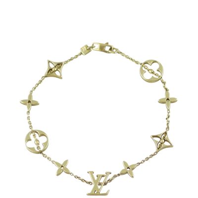 Louis Vuitton Fleur 18k Gold Chain Bracelet Full