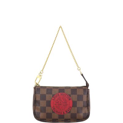 Louis Vuitton Mini Pochette Accessories Damier Ebene Trunks & Bags Front