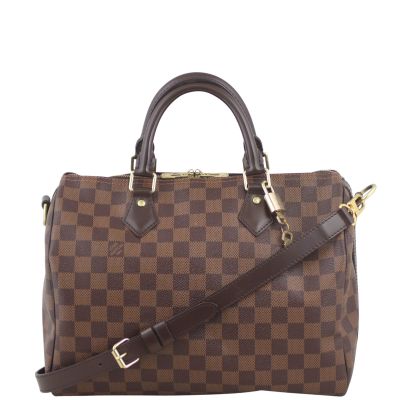 Louis Vuitton Speedy 30 Bandouliere Damier Ebene Front
