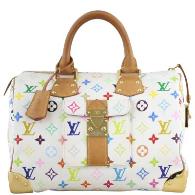 Louis Vuitton Speedy 30 White Multicolore Monogram Front