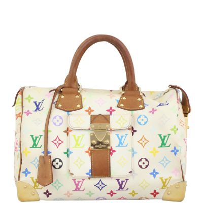 Louis Vuitton Speedy 30 White Multicolore Monogram Front