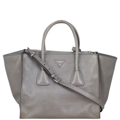 Prada Twin Pocket Glace Calfskin Tote Front