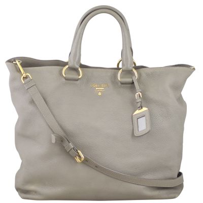 Prada Vitello Daino Large Shopping Tote Front