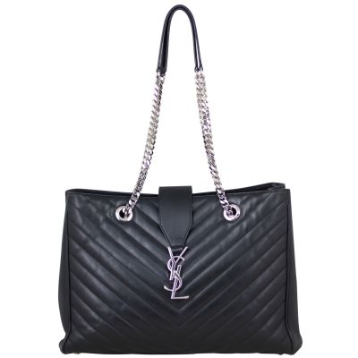 Saint Laurent Chevron Shopping Tote Front