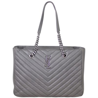 Saint Laurent Matelasse Chevron Monogram Shopping Bag Front