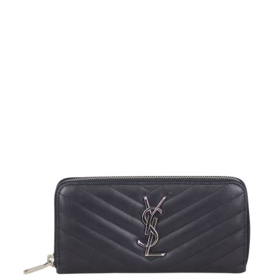 Saint Laurent Matelasse Zip Around Wallet Front