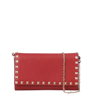 Valentino Rockstud Chain Wallet Front