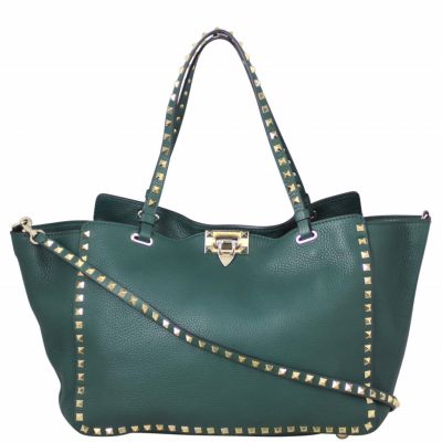 Valentino Rockstud Medium Tote Front strap